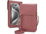 Borsa A Tracolla Per Cellulare Wiko Tommy 2 Piccola Borsetta Con Scomparto Per Cellulare E Finestra Di Visualizzazione, Borsa A Tracolla Copri Cellulare Da Donna