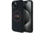 Red Bull Rbhmp15S24Puilvr Custodia Rigida Per Iphone 15 6.1 In Pelle Granatowy/Navy Anello Rosso Magsafe