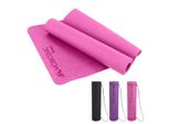 Mobiclinic, Tappetino Per Yoga, Con Cinghia Di Trasporto, Spessore 6 Mm, Antiscivolo, Lavabile, Impermeabile, Sportivo, 181X61X0,6 Cm, Flessibile, Tpe, Colore Rosa