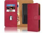 Custodia Cadorabo Per Lg Spirit In Rosso Con Slot Per Schede, Copertura Protettiva A 360 Gradi Per Flip- Flip Case Book Cover Custodia Per Cellulare In Finto Cuoio