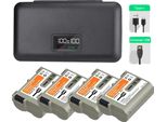 Caricabatterie Usb EN-EL15, Ricaricabile, Compatibile Con Fotocamere Nikon, 4 Batterie 1 Caricatore