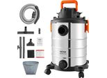 Aspirapolvere A Umido/Secco Aspirapolvere Industriale 30L 6PS 1200W Argento