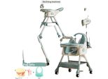 Seggiolone Multifunzionale Per Bambini, Schienale Regolabile, Design Pieghevole, Verde