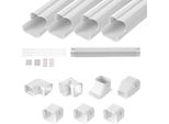 Copri Linea Mini Split 76,2 Mm L 4830 Mm L, Copertura Decorativa Delle Tubazioni In Pvc Per Il Condizionamento Dell'aria Con 4 Condotti Diritti E Componenti Completi, Verniciabile Per Pompe Di Calore, Bianco