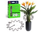 Supporto Per Piante Perenni Kadax Rotondo Ø 21 Cm In Set Da 20, Supporto Per Piante In Plastica, Supporto Per Piante Perenni Per Ortensie E Peonie, Supporto Per Ortensie, Anello Per Piante (Marrone, 20 Pezzi)