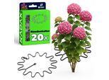 Supporto Per Piante Perenni Kadax Rotondo Ø 21 Cm In Set Da 20, Supporto Per Piante In Plastica, Supporto Per Piante Perenni Per Ortensie E Peonie, Supporto Per Ortensie, Anello Per Piante (Nero, 20 Pezzi)