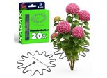 Kadax Porta Piante Perenni Ø 21 Cm In Set Da 20, Porta Piante Rotondo Con Fascette, Porta Ortensie In Plastica, Supporto Per Ortensie, Porta Fiori (Nero)