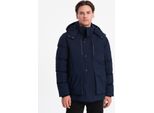 Giacca Invernale Ombre Da Uomo Con Cappuccio Staccabile Blu Scuro Xl