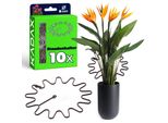 Supporto Per Piante Perenni Kadax Rotondo Ø 21 Cm In Set Da 10, Supporto Per Piante In Plastica, Supporto Per Piante Perenni Per Ortensie E Peonie, Supporto Per Ortensie, Anello Per Piante (Marrone, 10 Pezzi)