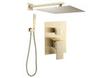 Webo Doccia A Pioggia Da Incasso "Rio"" Set Completo Con Soffione E Doccetta 20 Cm - Oro Opaco"