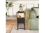Tavolino Proximax Nero Con Funzione Di Ricarica E 1 Cassetto - Comodino Compatto Con Presa, 60×30×62 Cm