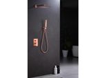 Webo Doccia A Pioggia Da Incasso "Rio"" Set Completo Con Soffione E Doccetta 20 Cm - Matt Rosé"