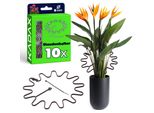 Kadax Porta Piante Perenni Ø 21 Cm In Set Da 10, Porta Piante Rotondo Con Fascette, Porta Ortensie In Plastica, Supporto Per Ortensie, Porta Fiori (Marrone)