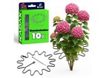 Kadax Porta Piante Perenni Ø 21 Cm In Set Da 10, Porta Piante Rotondo Con Fascette, Porta Ortensie In Plastica, Supporto Per Ortensie, Porta Fiori (Nero)