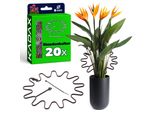Kadax Porta Piante Perenni Ø 21 Cm In Set Da 20, Porta Piante Rotondo Con Fascette, Porta Ortensie In Plastica, Supporto Per Ortensie, Porta Fiori (Marrone)