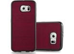Cadorabo Custodia Per Telefono Cellulare Per Samsung Galaxy S6 In Rosso Custodia Protettiva Custodia Cover Tpu Silicone