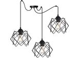 Lampada A Sospensione Stella Spider 3 Luci In Vetro Nero E27