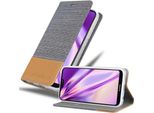 Cadorabo Custodia Per Huawei P20 Lite 2018 / Nova 3E Custodia Protettiva In Grigio Custodia Per Telefono Cellulare Custodia A Libro Cover