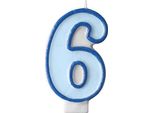 Candela Di Compleanno 6, Blu, 7 Cm