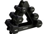 Tunturi Set Di Manubri In Neoprene 3 Pezzi + Supporto