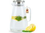 Caraffa Intirilife In Clear - Brocca Da 1,5 Con Manico E Coperchio Resistente Al Calore, Adatta Per Bevande Calde E Fredde, Tè, Caffè, Acqua E Molto Altro.