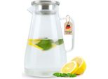 Caraffa Intirilife In Colore Chiaro - Caraffa Da 1,8 Litri Con Manico E Coperchio Resistente Al Calore, Adatta Per Bevande Calde E Fredde, Tè, Caffè, Acqua E Molto Altro.