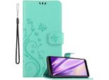 Cadorabo Cover Per Samsung Galaxy A7 2018 Cover Protettiva In Turchese Cover Protettiva Cover Per Telefono Cellulare Custodia Fiori Custodia Fiori