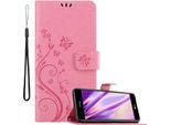 Cadorabo Cover Per Lg K10 2018 / K11 / K11 Plus Cover Protettiva In Rosa Cover Protettiva Cover Per Cellulare Cover Fiori Custodia Fiore