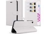 Cadorabo Cover Per Htc Desire 10 Lifestyle / Desire 825 Cover Protettiva In Bianco Custodia Per Cellulare Cover Chiusura Magnetica