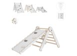 Struttura Di Arrampicata Per Interni Mamoi®, Triangolo Di Arrampicata Con Scivolo In Legno, Torre Di Arrampicata Con Tavola Di Scivolo, Scivolo Per Bambini Ad Arco Di Arrampicata, Frusta Arcobaleno