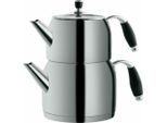 Bollitore Da Tè Mulex Caydanlik Takimi In Acciaio Inossidabile 18/10 Bollitore Da 1 L / 2 L Set Bollitore Da Tè Argento MX02