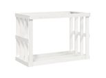 Vidaxl Porta Legna Da Ardere Per Esterni Bianco 108X52X74 Cm In Legno Di Pino Massiccio