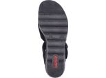 Rieker Sandalo Da Donna Sandalo Con Zeppa E Fibbia 67463, Misura:41 Eu, Colore:Nero