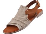 Mustang Sandalo Donna Alto Rivetti Frontali Dettaglio Pieghe Chiusura Velcro 1388-808, Misura:38 Eu, Colore:Beige