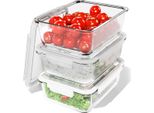 Classbach Contenitori Per Alimenti In Vetro Con Coperchio | Set Di 3 | Adatto Per Forno A Microonde Lavastoviglie Congelatore | Meal Prep Boxes In Vetro | C-FHD 4020 G