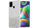 Cadorabo Cover Per Samsung Galaxy M31 Cover Protettiva In Tpu Trasparente Custodia Per Telefono Cellulare Cover Glitter Cover Glitter