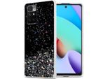 Cadorabo Custodia Per Xiaomi Redmi 10 Custodia Protettiva In Nero Custodia Per Telefono Cellulare Tpu Custodia Cover Glitter Glitter