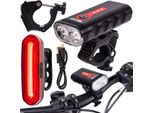 Maltrack Luce Anteriore E Posteriore A 360° Luce Led Per Bicicletta | Set Di Luci Impermeabili Per Bicicletta | Luce Anteriore E Posteriore | Ricarica Della Batteria Tramite Usb | Nero