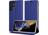 Cadorabo Custodia Per Cellulare Per Samsung Galaxy S22 Ultra Custodia Protettiva In Blu Cover Etui Book Case Booklet