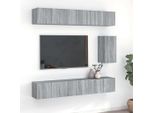 Maison Exclusive - Set Di Mobili Porta Tv 7 Pz Grigio Sonoma In Legno Multistrato