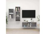 Maison Exclusive - Set Mobili Tv 3 Pz Grigio Cemento In Legno Multistrato
