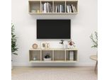 The Living Store Pareti Tv 2 Pezzi In Legno Rovere Sonoma