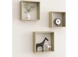 The Living Store Mensole A Cubo 3 Pezzi Rovere Sonoma