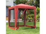 The Living Store Tenda Per Feste Con 4 Pareti Laterali In Rete Rosso 2X2 M Hdpe