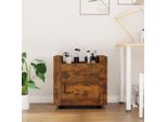 The Living Store Carrello Da Ufficio Rovere Fumé 60X45X60 Cm Materiale In Legno