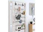 The Living Store Organizzatore Di Scarpe Da Appendere Argento 66X13X139 Cm