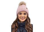 Cappello Con Pompon Da Donna Vivisence - Caldo E Accogliente Per L'inverno E L'autunno Elegante Cappello Invernale Con Pompon Da Donna Cappello Classico - Rosa