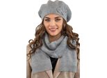 Vivisence Berretto Da Donna Con Aggiunta Di Lana - Caldo Cappello Classico Da Donna Elegante Cappello Invernale Da Donna Decorato Cappelli A Maglia Autunno - Grigio Chiaro