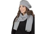 Vivisence Berretto Da Donna Elegante Set Di Cappello E Sciarpa Invernale Caldo Copricapo E Copricollo Per L'inverno E L'autunno Caldo Spesso, Set Invernale Da Donna, Eu, Grigio Chiaro, Taglia Unica