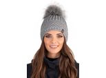 Vivisence Cappello Con Pompon Da Donna Misura Universale - Copricapo Caldo Per L'inverno Autunno Cappello Elegante Con Pompon In Pelliccia Sintetica Cappello Classico Da Donna - Grigio Chiaro
